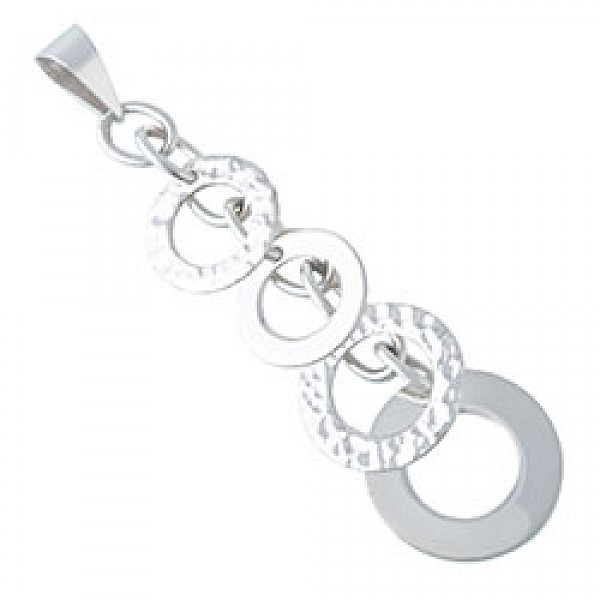 Circle Drop Silver Pendant - PT677
