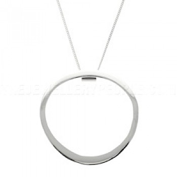 Circle Silver Pendant - Convex - PT152