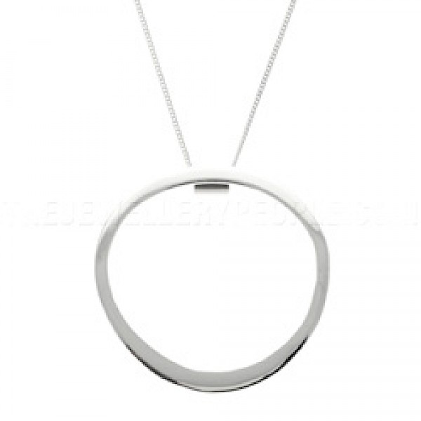 Circle Silver Pendant - Convex - PT152