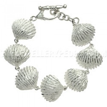 Clam Shell Silver Bracelet - 20mm Wide