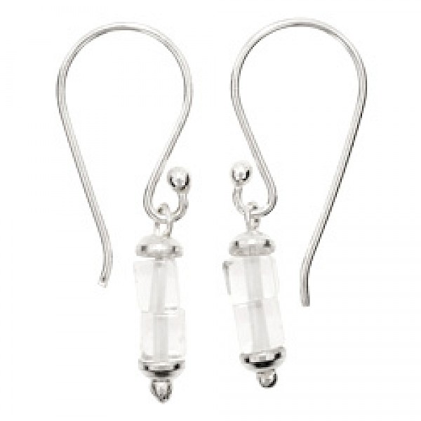 Clear Glass Earrings - 30mm Long
