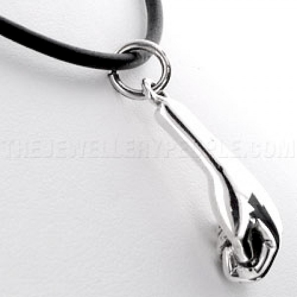 Clenched Fist Solid Silver Pendant - PT154