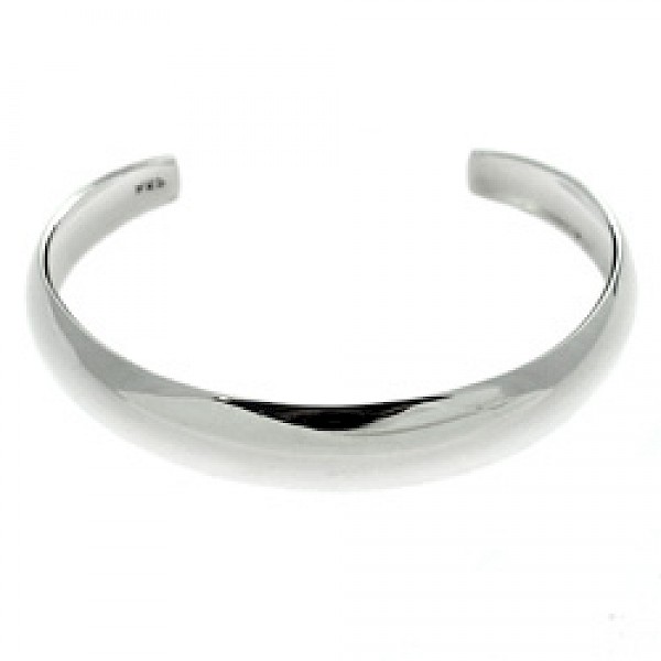 Convex Open Silver Childs Bangle - BY034