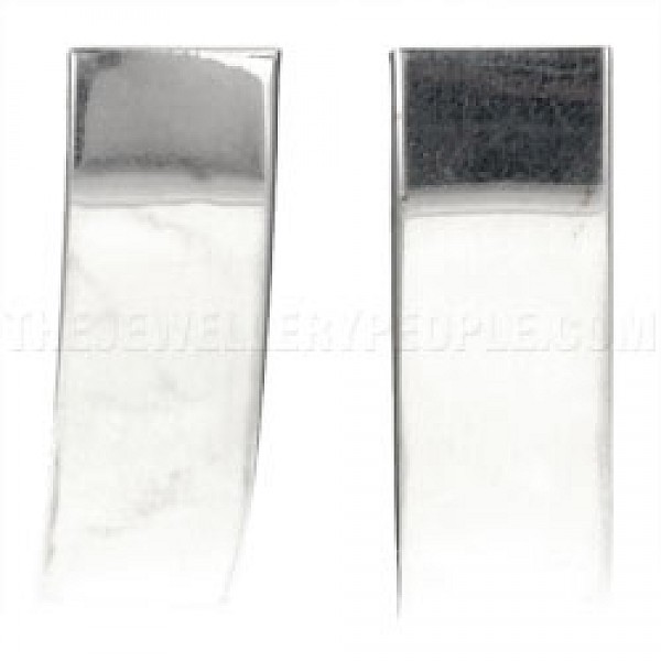 Convex Silver Strip Earrings - 35mm Long