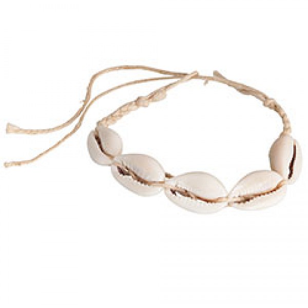 Cowrie Shell Bracelet (White Cord)