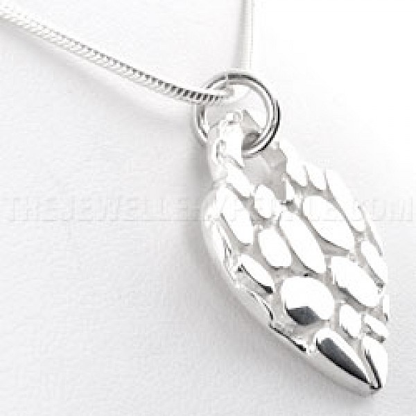 Crazy Paving Silver Heart Pendant - PT138