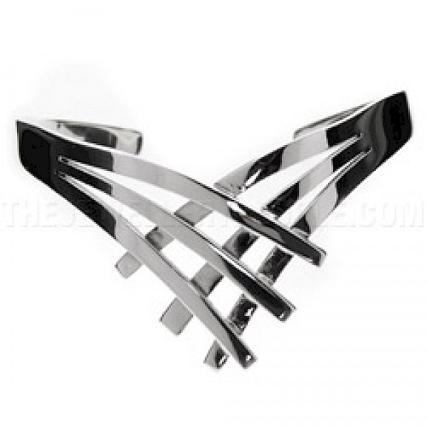 Crosshatch Open Silver Bangle - 30mm Deep