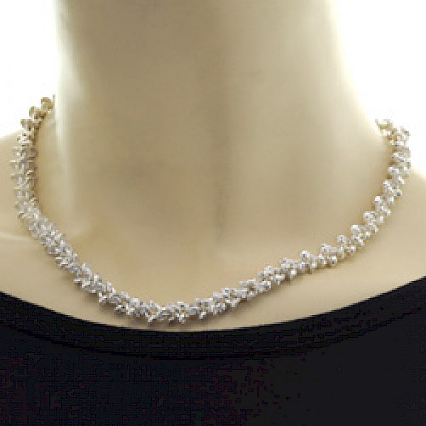 Cups Silver Necklace - 41cms long