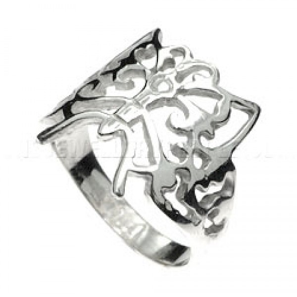 Curly Butterfly Silver Ring - RG264