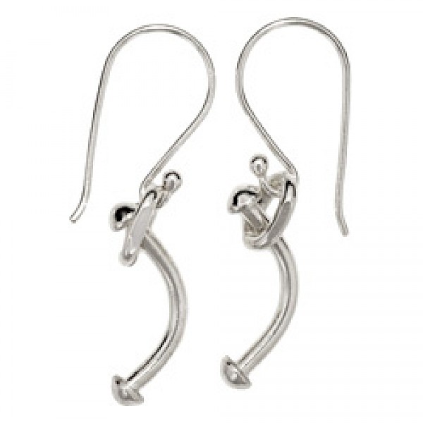 Curved Bar Banana Earrings - 35mm Long