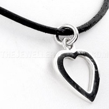 Cut Out Heart Silver Pendant - PT406