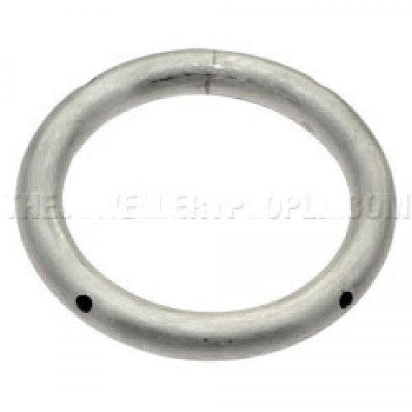 Cut Out Holes Silver Bangle - 10mm Wide