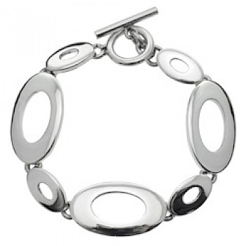 Cut-Out Ovals Silver Bracelet