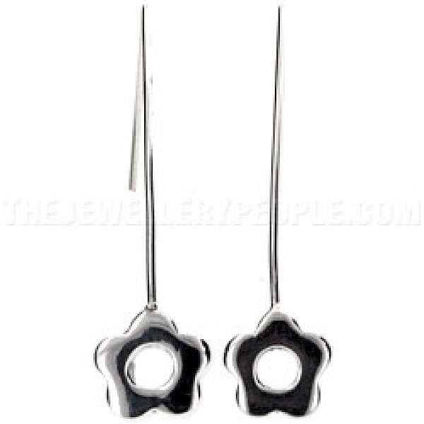Daisy Drop Silver Earrings - 50mm Long