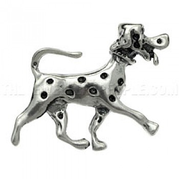 Dalmatian Dog Silver Brooch - 43mm Wide