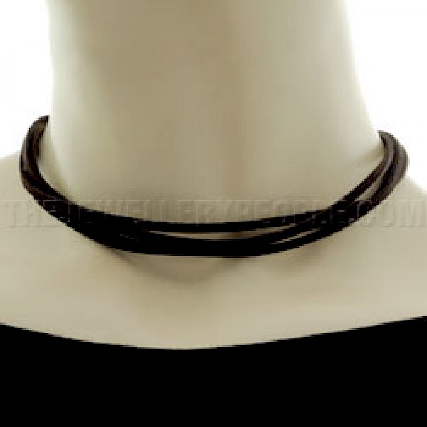 Dark Brown Suede Necklace - Four Strands