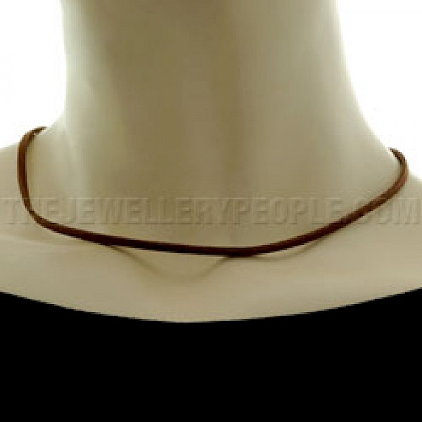 Dark Brown Suede Necklace - Single Strand