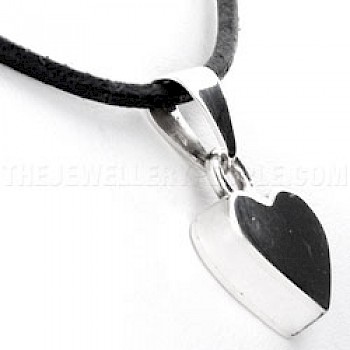 Deep Boxed Heart Silver Pendant