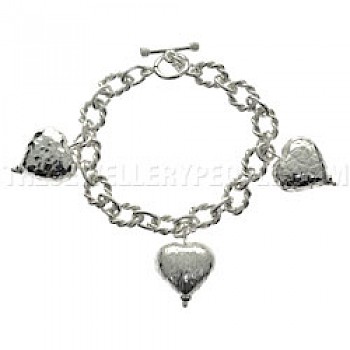 Heavy Hearts Silver Bracelet