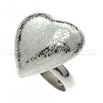 Diamond Dust Heart Silver Ring
