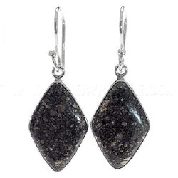 Diamond Pyrite & Silver Earrings