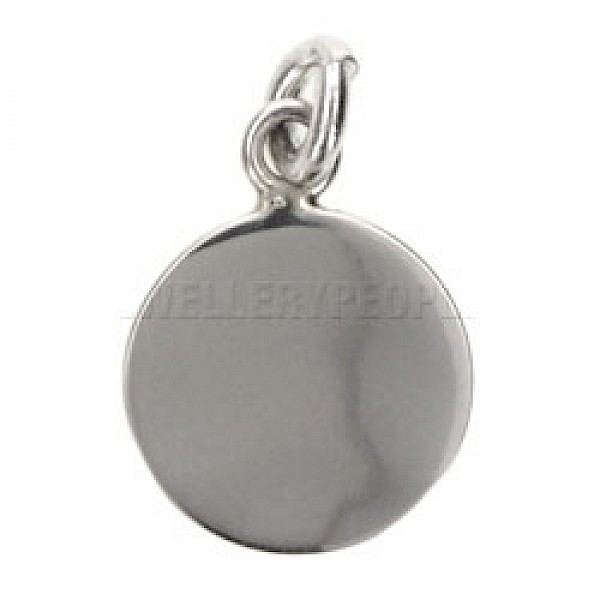 Disc Engravable Silver Charm - 15mm