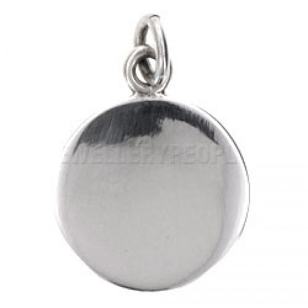 Disc Engravable Silver Charm - 22mm