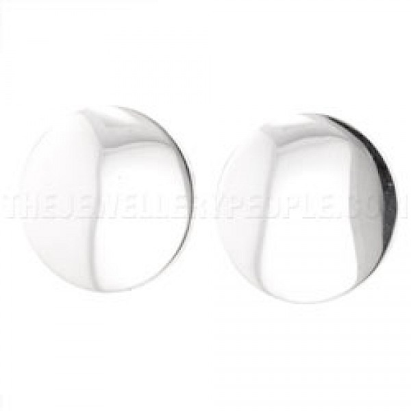 Domed Disc Silver Clip-On Earrings - 18mm - CLP079