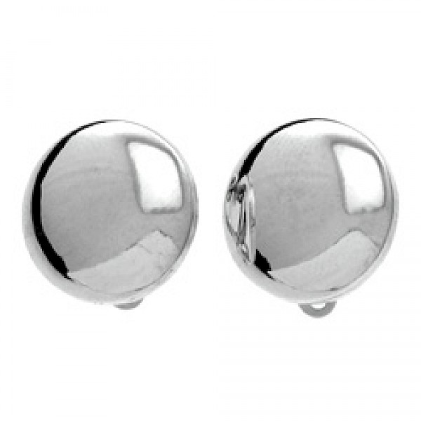 Dome Silver Clip On Earrings - 17mm - CLP057