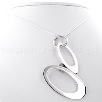 Double Ellipse Silver Pendant - PT270