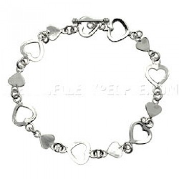 Double Hearts Silver Bracelet
