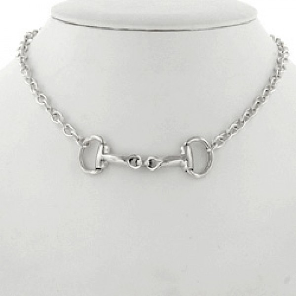 Double Snaffle Oval Chain Necklace - 18" (46cms)