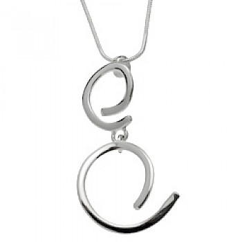 Double Swirl Silver Pendant - PT494