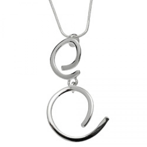 Double Swirl Silver Pendant - PT494