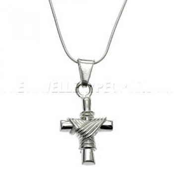 Draped Cross Silver Pendant