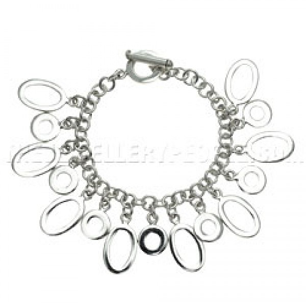 Drop Ovals Silver Bracelet