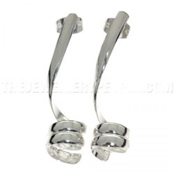 Drop Spiral Silver Earrings