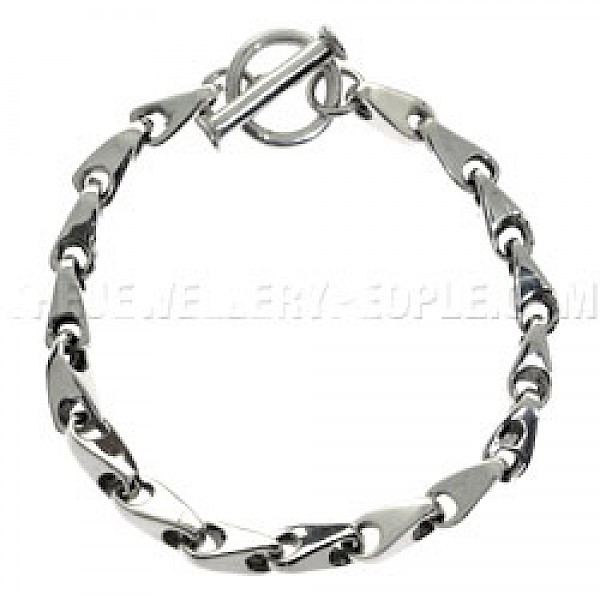 Droplet Links Silver Bracelet