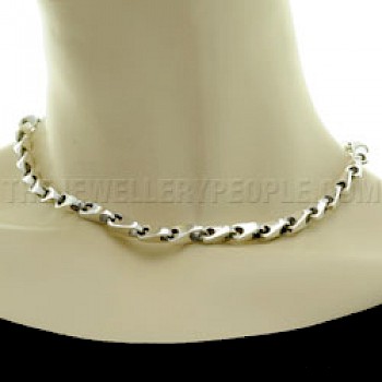 Droplets Link Silver Necklace - 6mm Solid