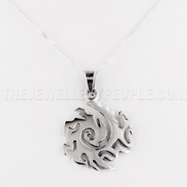 Eastern Spiral Silver Pendant - PT531