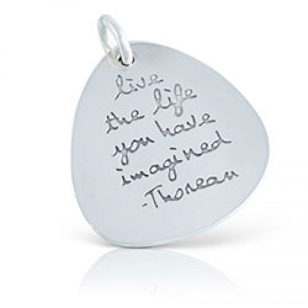 Engraved Message Silver Pendant