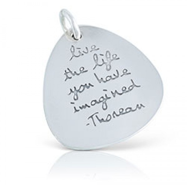Engraved Message Silver Pendant - PT674