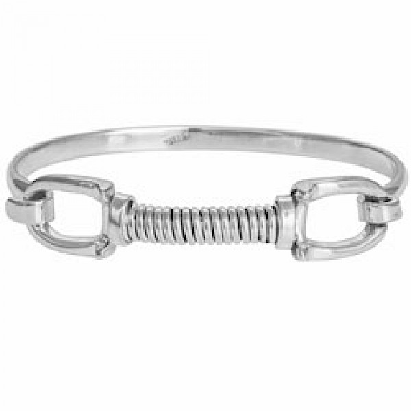Equestrian Stirrup Silver Bangle