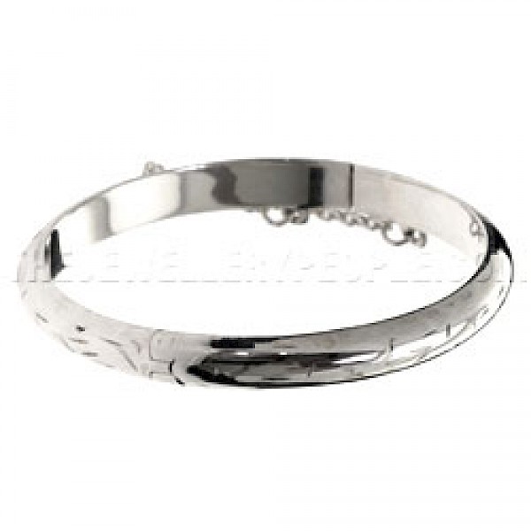 Etched Silver Bangle - Childs - BY073