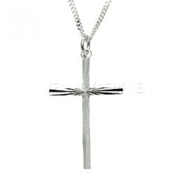 Etched Star Cross Pendant - 2550
