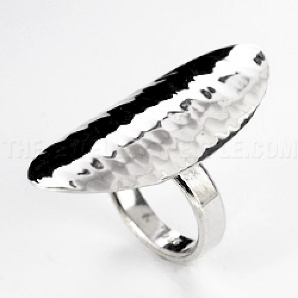 Fancy Hammered Silver Ring - RG095