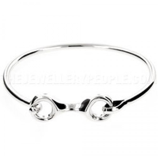 Figure 8 Catch Snaffle Silver Bangle - 3mm Solid Wire