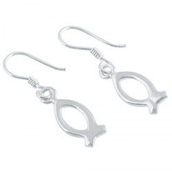 Fish Silver Drop Earrings