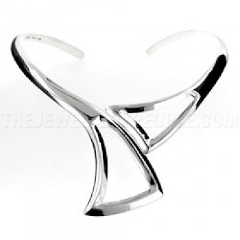Flared Cut Outs Silver Collar - 20mm Wide bottom.