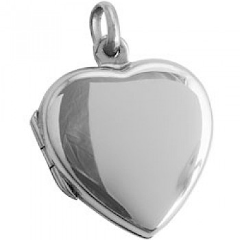 Flat Silver Heart Locket - PT709